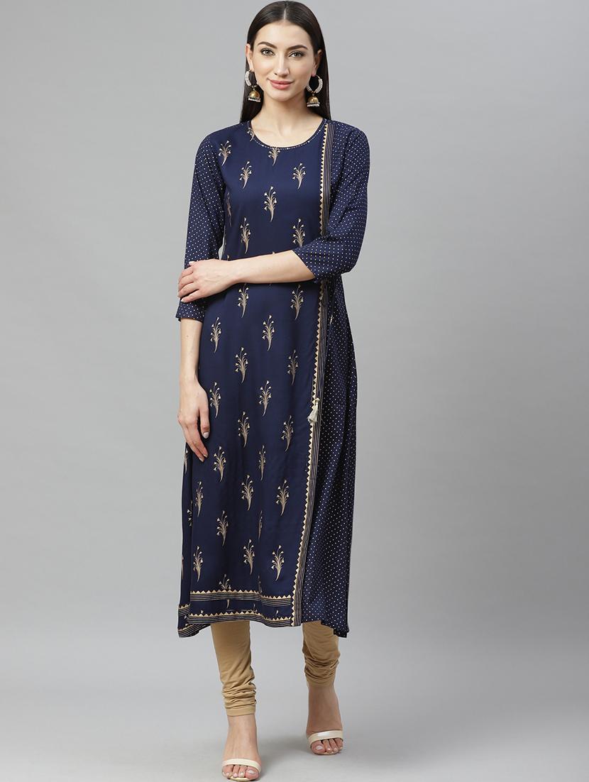printed straight kurta - 17415331 - Zoom Image - 1