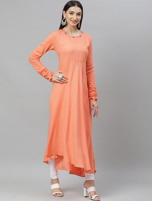 solid flared kurta - 17415335 - Standard Image - 2