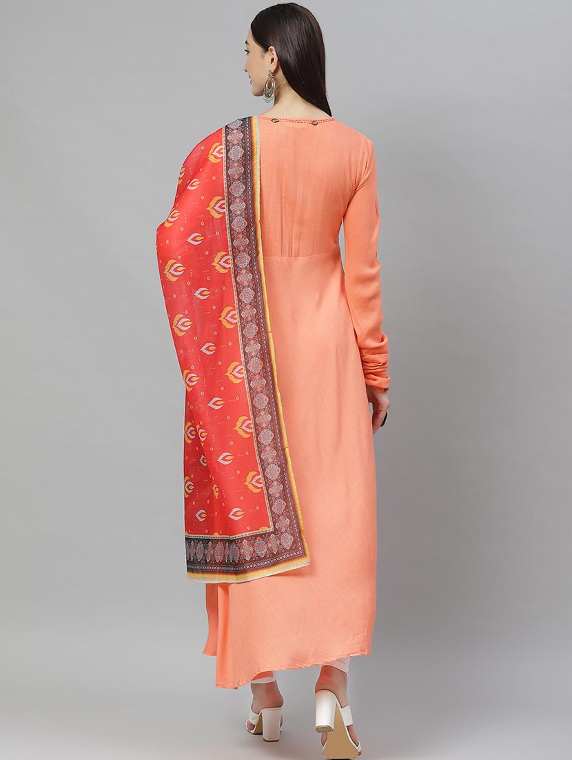 solid flared kurta - 17415335 - Zoom Image - 3