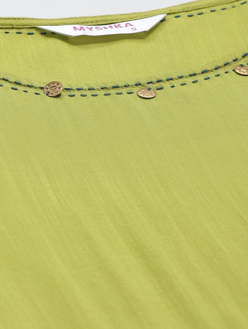 solid flared kurta - 17415336 - Zoom Image - 4