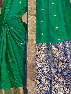 bordered woven saree with blouse - 17415365 - Standard Image - 2