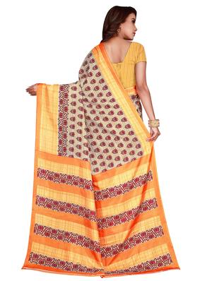 ethnic motif printed saree with blouse - 17415367 - Standard Image - 2