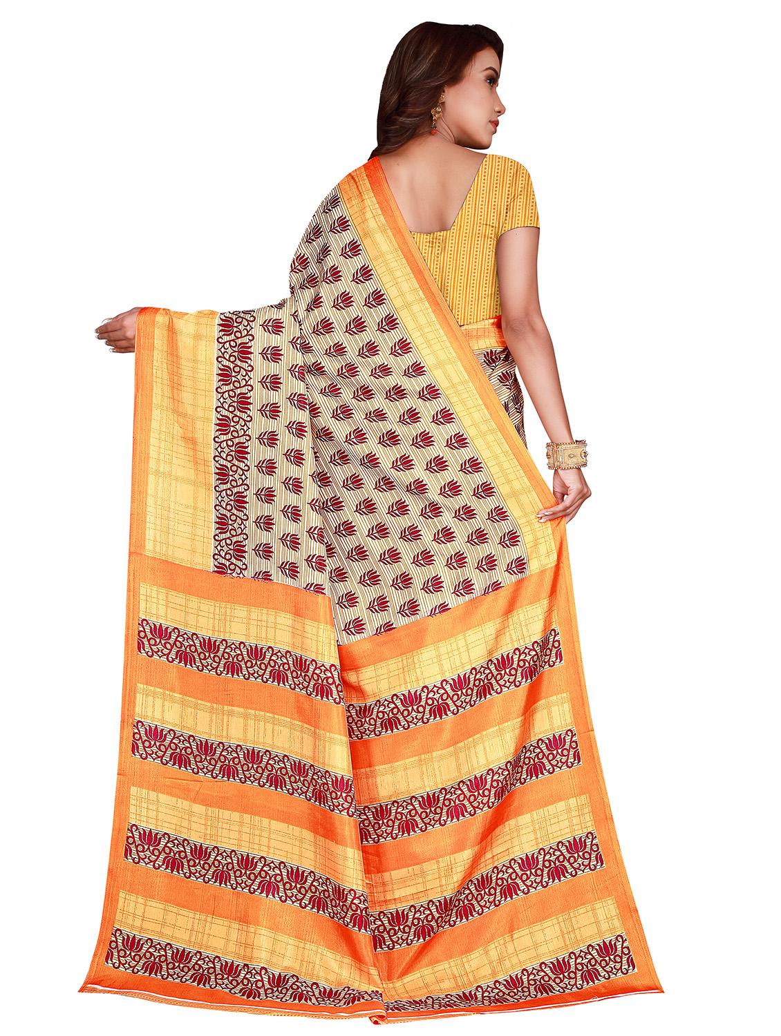 ethnic motif printed saree with blouse - 17415367 - Zoom Image - 2