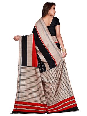 striped printed saree with blouse - 17415369 - Standard Image - 2
