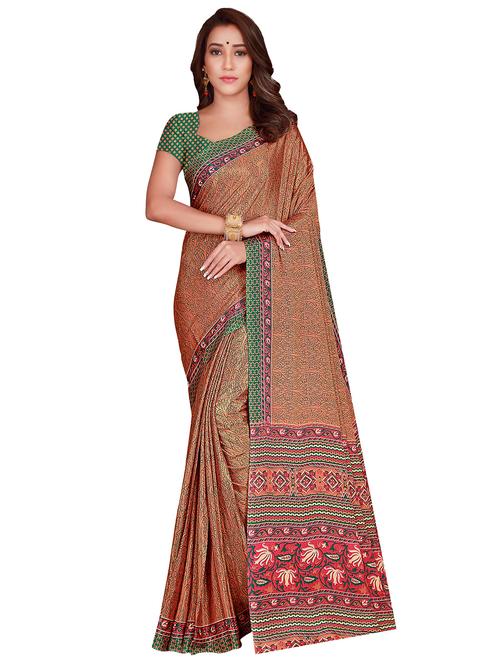 floral printed saree with blouse - 17415375 - Standard Image - 1