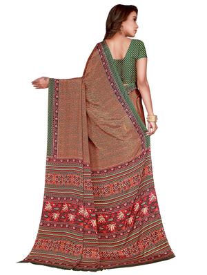 floral printed saree with blouse - 17415375 - Standard Image - 2