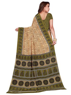 bordered printed saree with blouse - 17415381 - Standard Image - 2