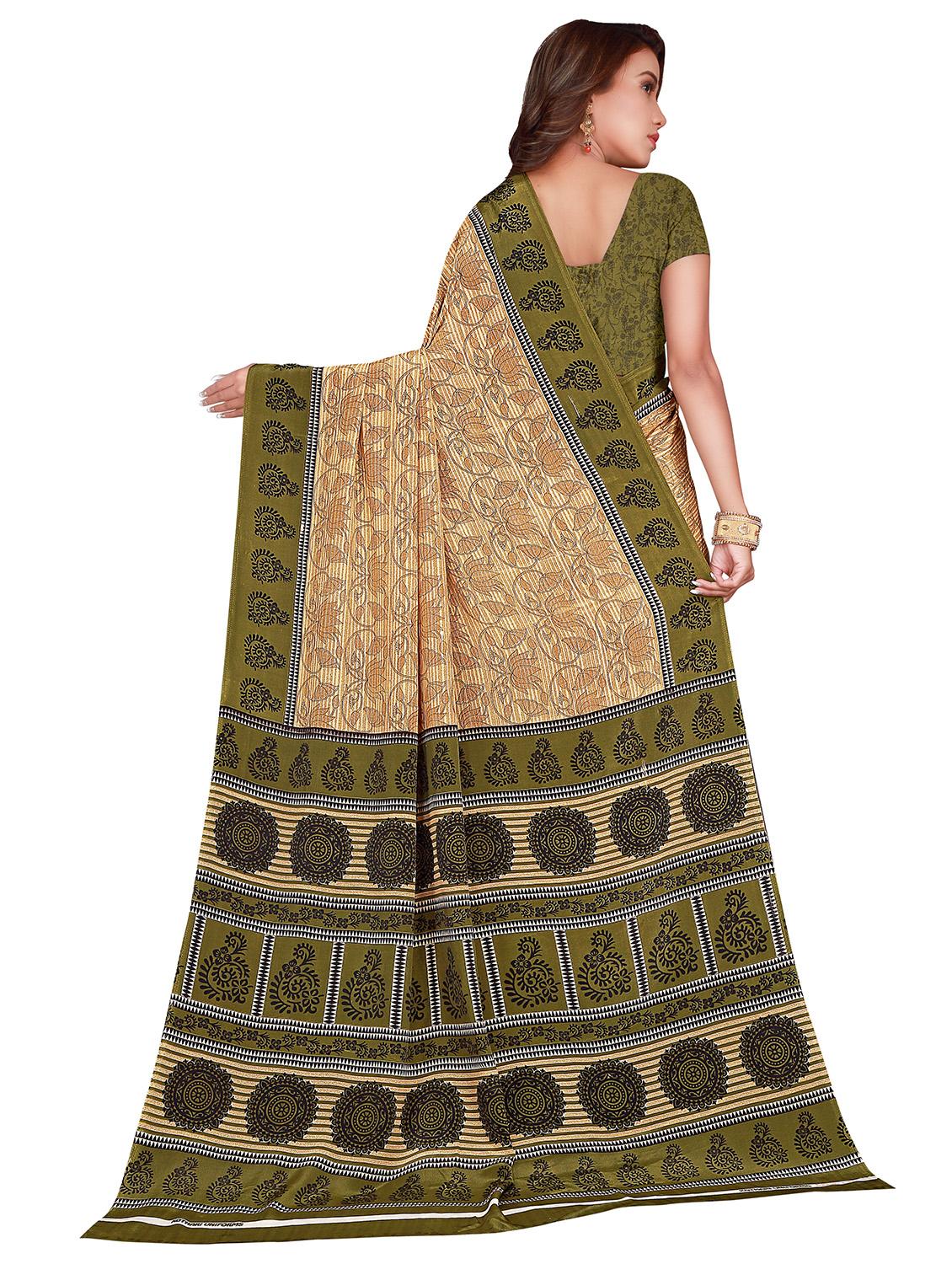 bordered printed saree with blouse - 17415381 - Zoom Image - 2