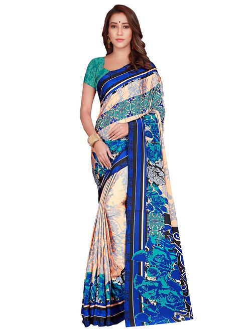 floral printed saree with blouse - 17415383 - Standard Image - 1