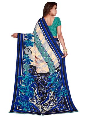 floral printed saree with blouse - 17415383 - Standard Image - 2