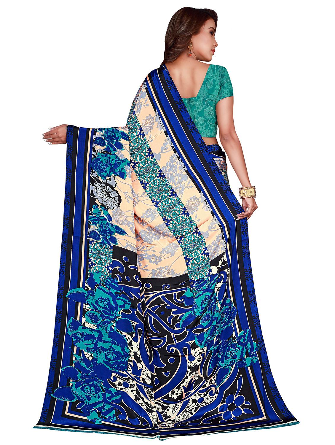 floral printed saree with blouse - 17415383 - Zoom Image - 2