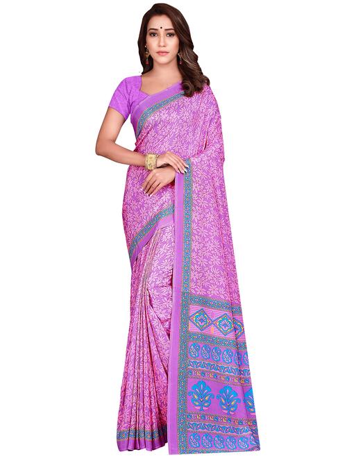 floral printed saree with blouse - 17415386 - Standard Image - 1