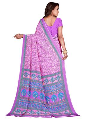 floral printed saree with blouse - 17415386 - Standard Image - 2