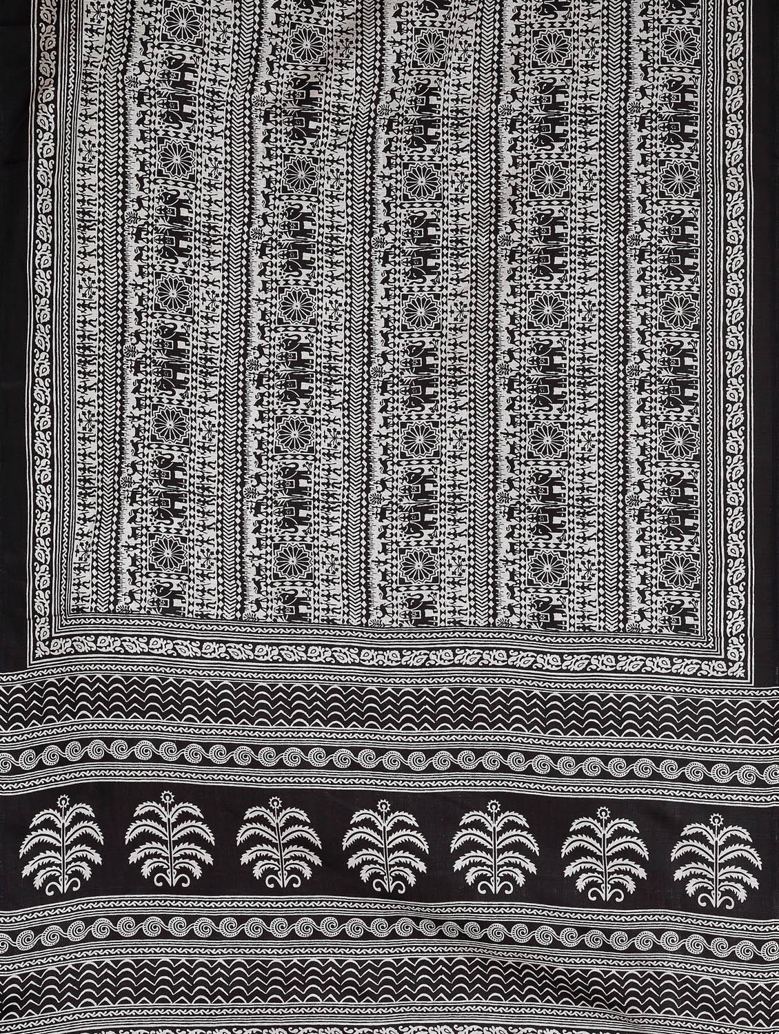 conversational printed saree with blouse - 17415390 - Zoom Image - 3