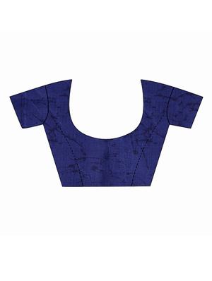 navy art silk half and half saree with blouse - 17415391 - Standard Image - 4
