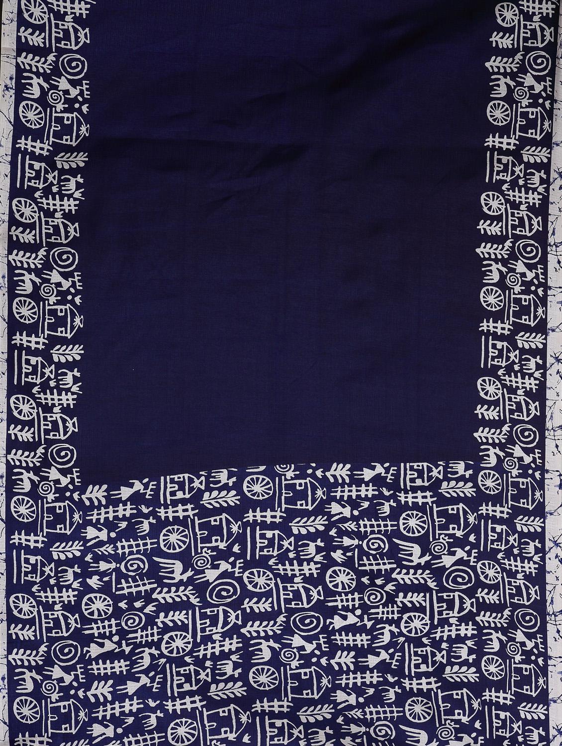 navy art silk half and half saree with blouse - 17415391 - Zoom Image - 3