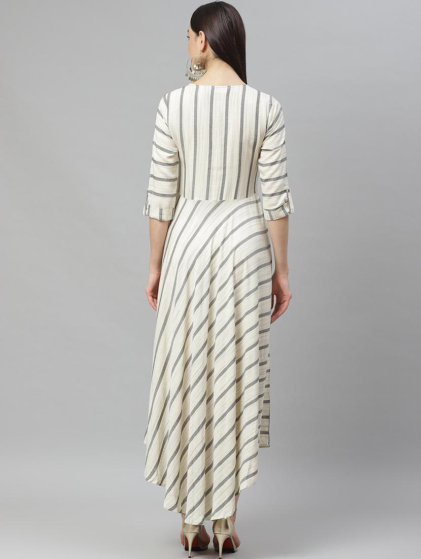 striped flared ethnic dress - 17415434 - Zoom Image - 3