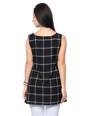 round neck checkered top - 17415507 - Standard Image - 3