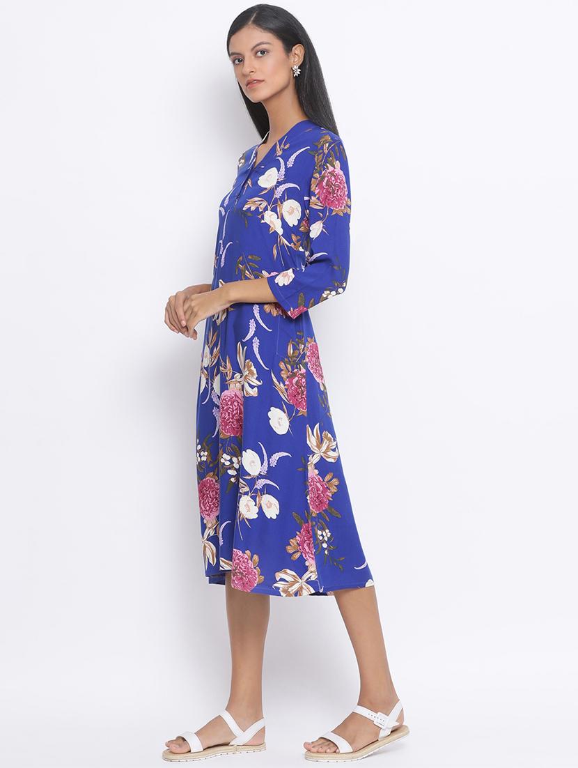 v-neck floral a-line dress - 17415510 - Zoom Image - 2