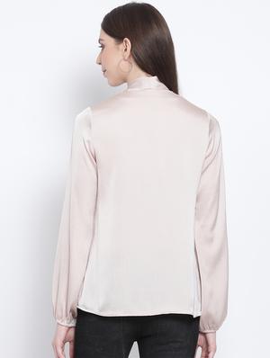 tie up neck solid top - 17415513 - Standard Image - 3