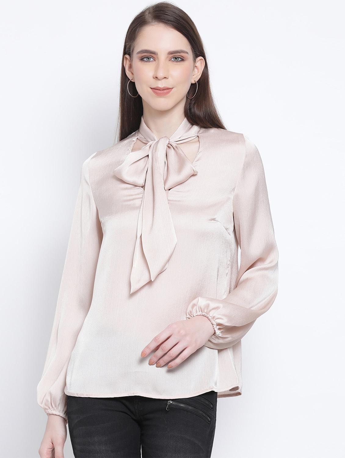 tie up neck solid top - 17415513 - Zoom Image - 1