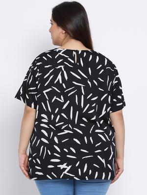 round neck printed top - 17415515 - Standard Image - 3