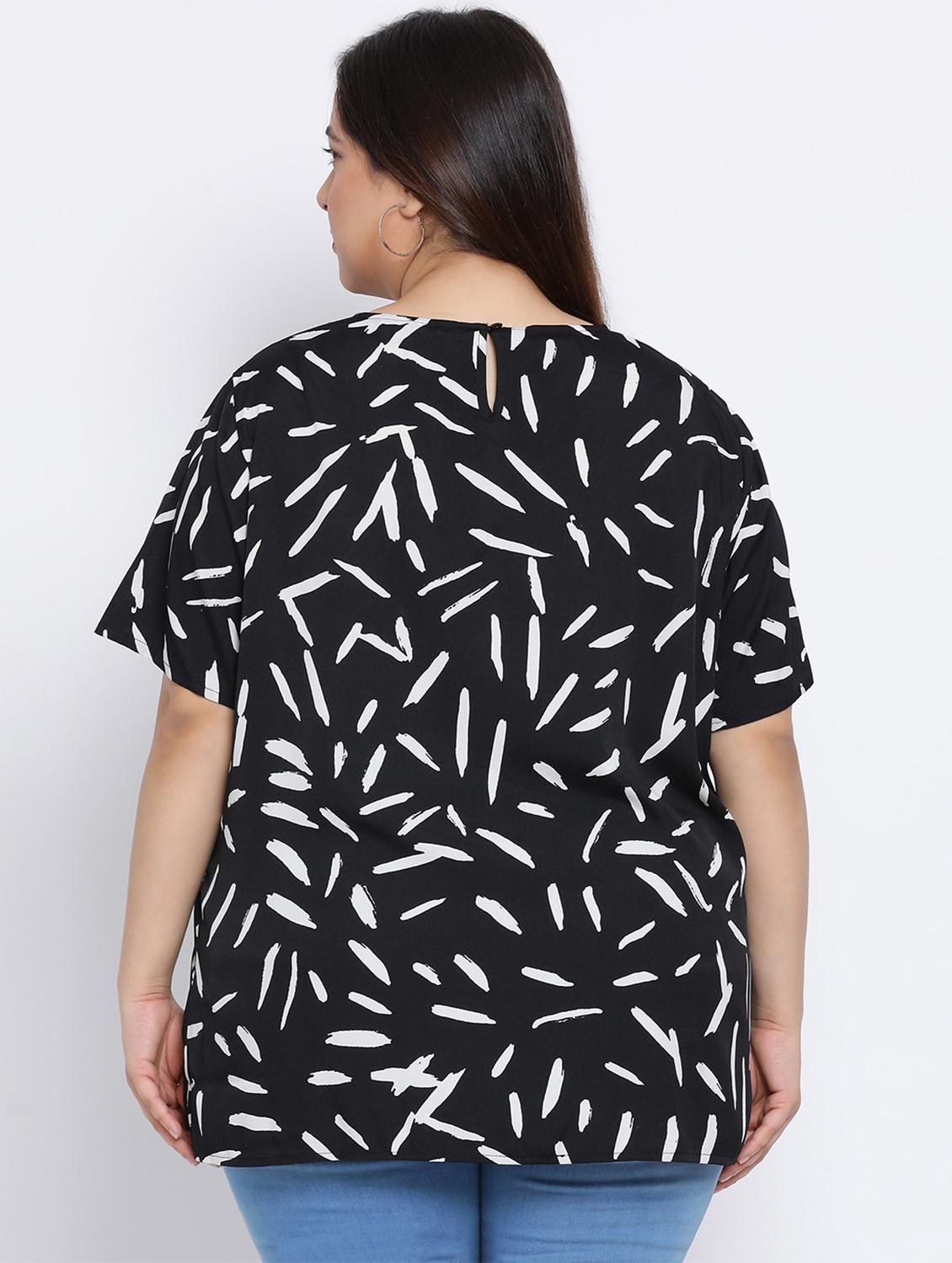 round neck printed top - 17415515 - Zoom Image - 3