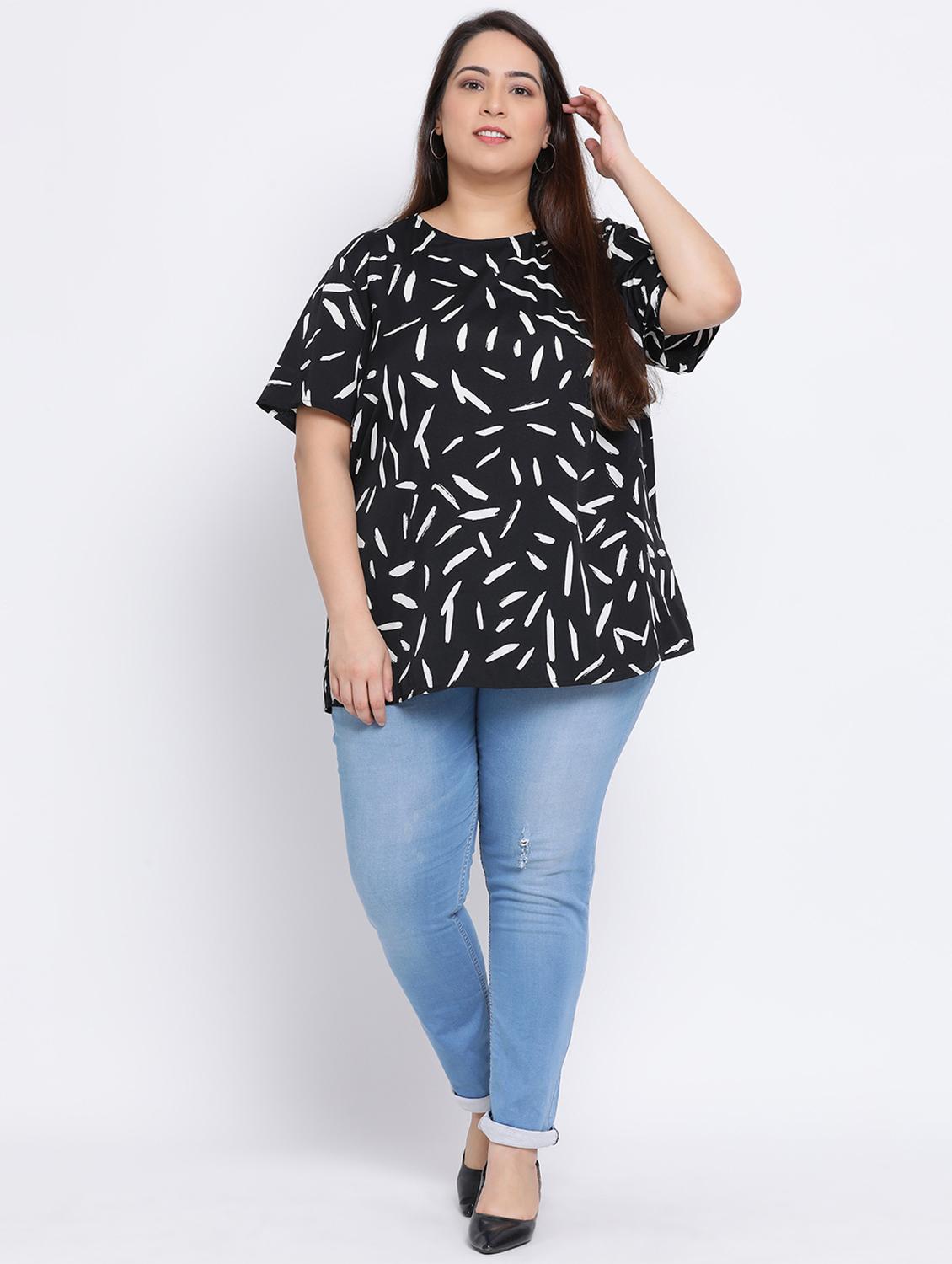 round neck printed top - 17415515 - Zoom Image - 4