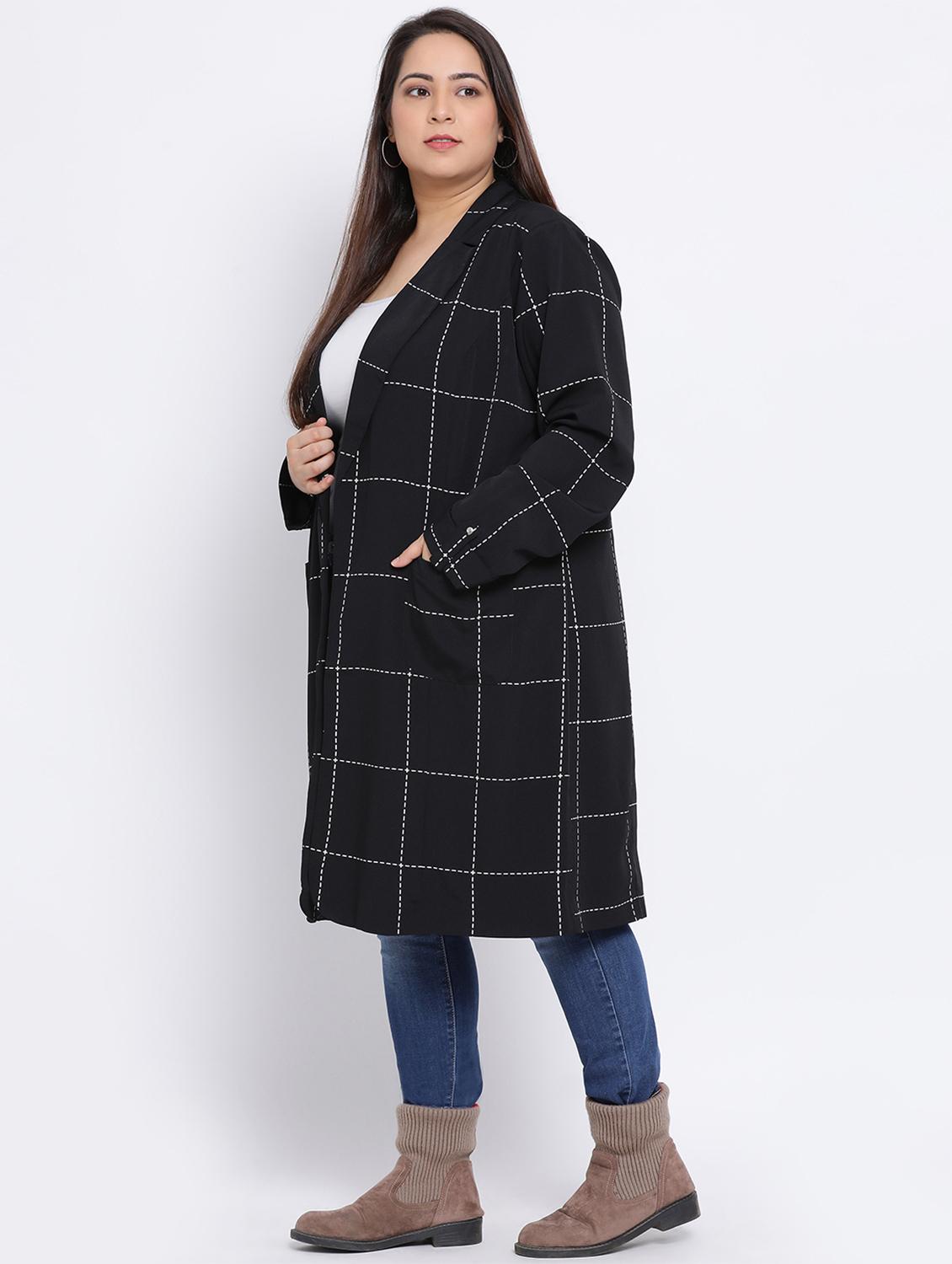 lapel neck checkered blazer - 17415519 - Zoom Image - 2