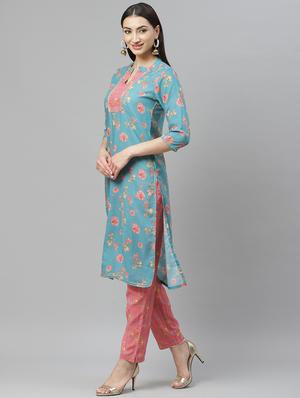 floral kurta pant set - 17415575 - Standard Image - 2