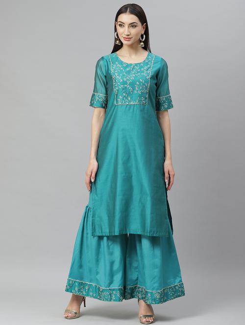 floral kurta palazzo set - 17415579 - Standard Image - 1