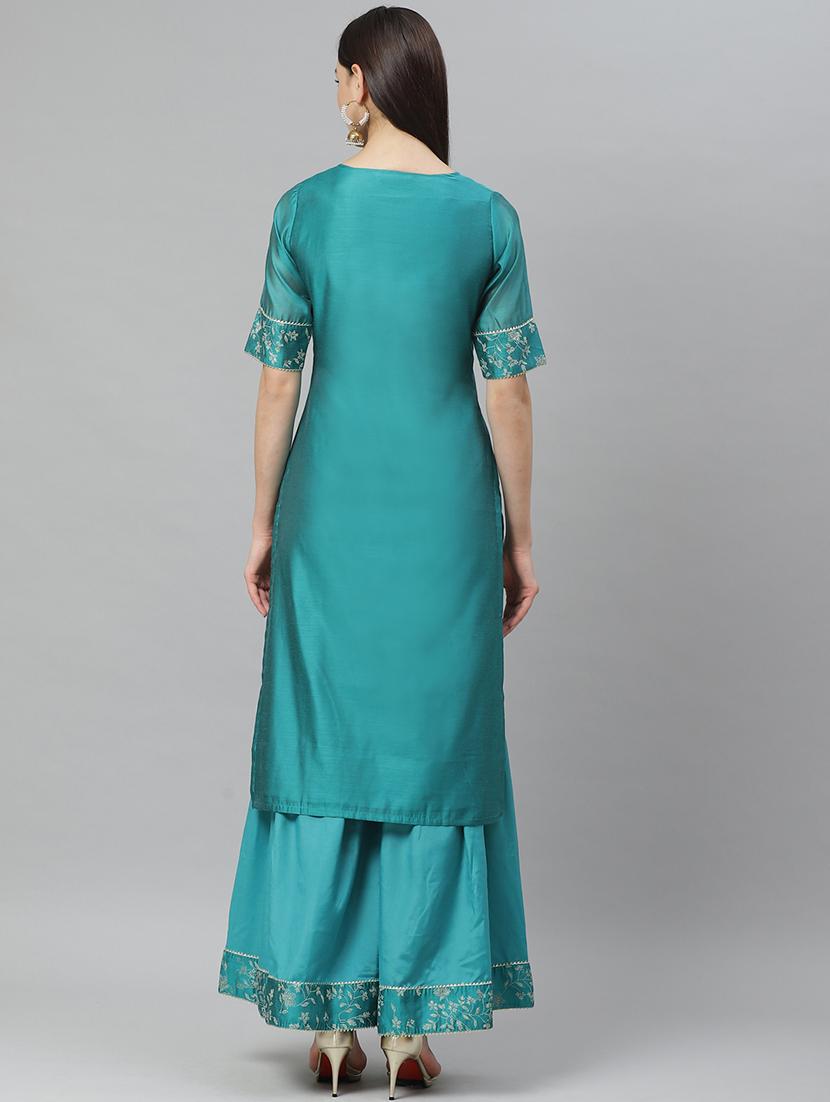 floral kurta palazzo set - 17415579 - Zoom Image - 3