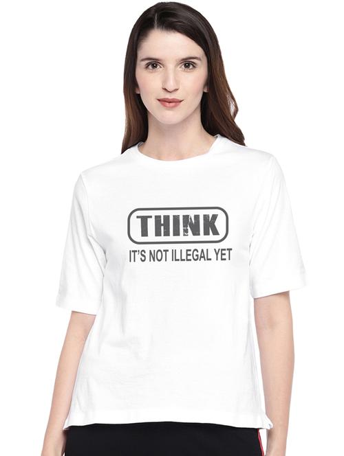 round neck typographic tee - 17415652 - Standard Image - 1