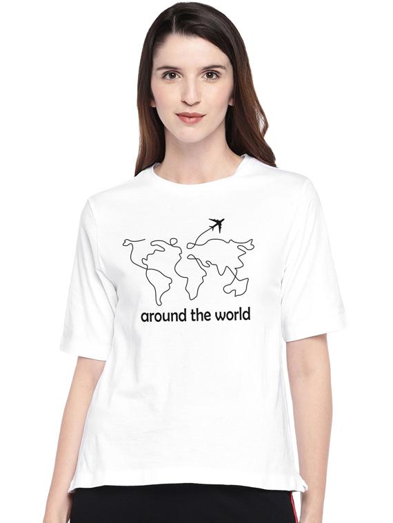 round neck printed tee - 17415670 - Zoom Image - 1