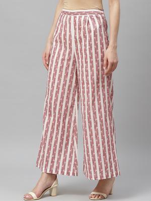 mid rise striped flat front trouser - 17415691 - Standard Image - 2