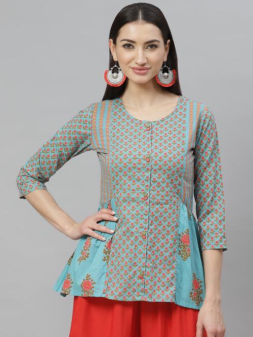 printed a-line kurti - 17415698 - Very Small Image - 1