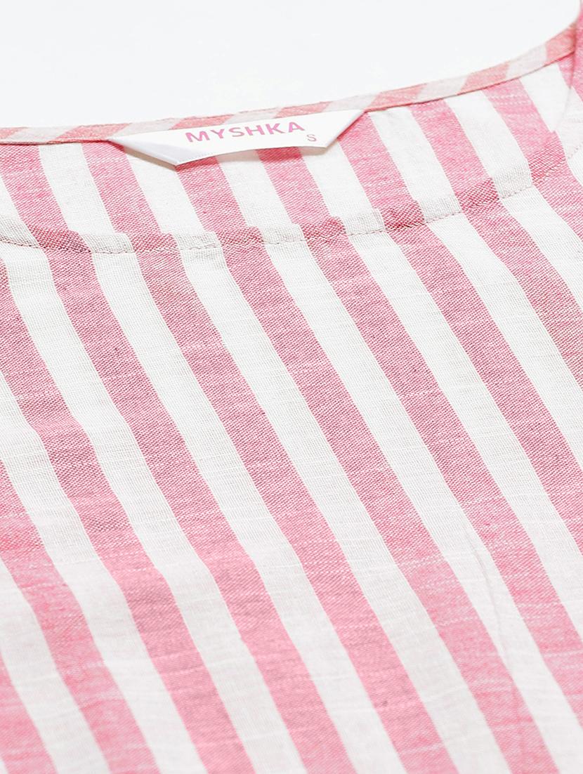 frill detail striped top - 17415699 - Zoom Image - 4