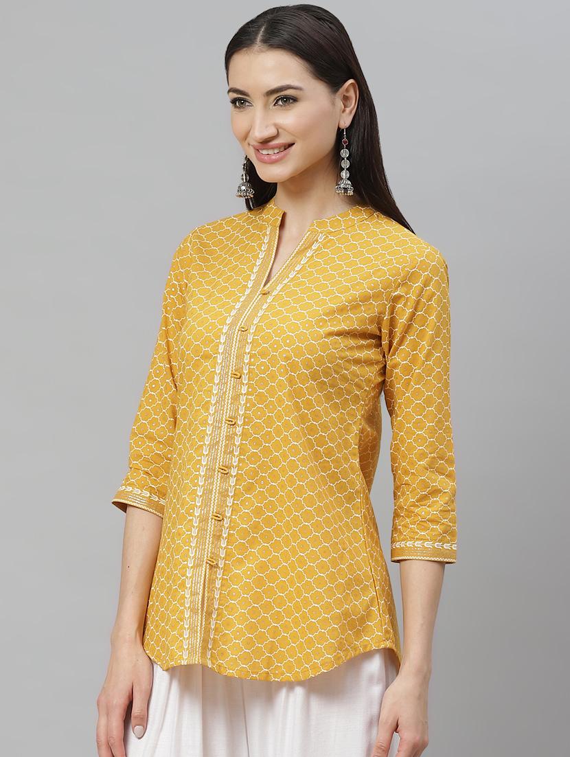 printed a-line kurti - 17415701 - Zoom Image - 2