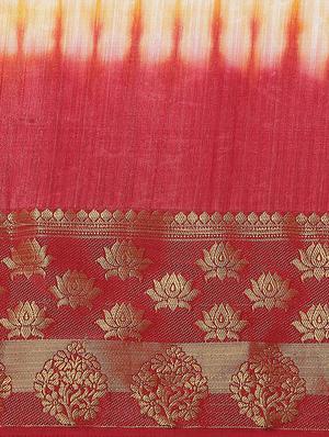 maroon silk blend woven saree with blouse - 17415897 - Standard Image - 4
