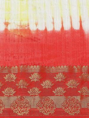 tie & dye woven saree with blouse - 17415898 - Standard Image - 4