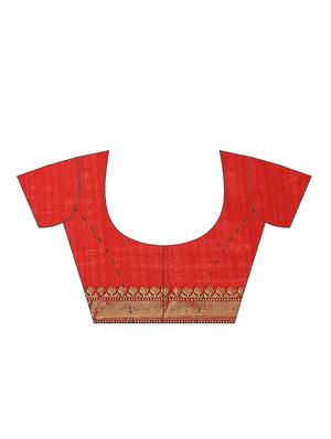 tie & dye woven saree with blouse - 17415898 - Standard Image - 5