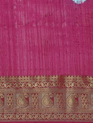 magenta woven saree with blouse - 17415902 - Standard Image - 3