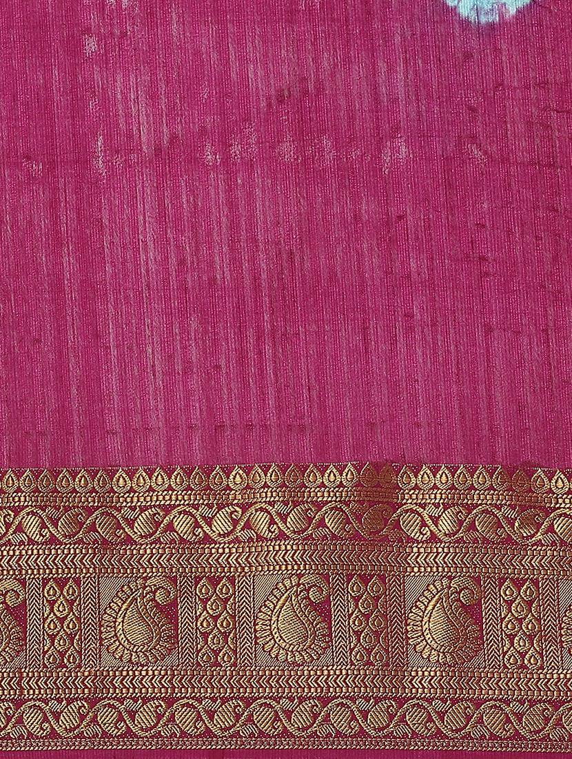 magenta woven saree with blouse - 17415902 - Zoom Image - 3