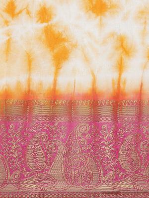 tie & dye woven saree with blouse - 17415906 - Standard Image - 4