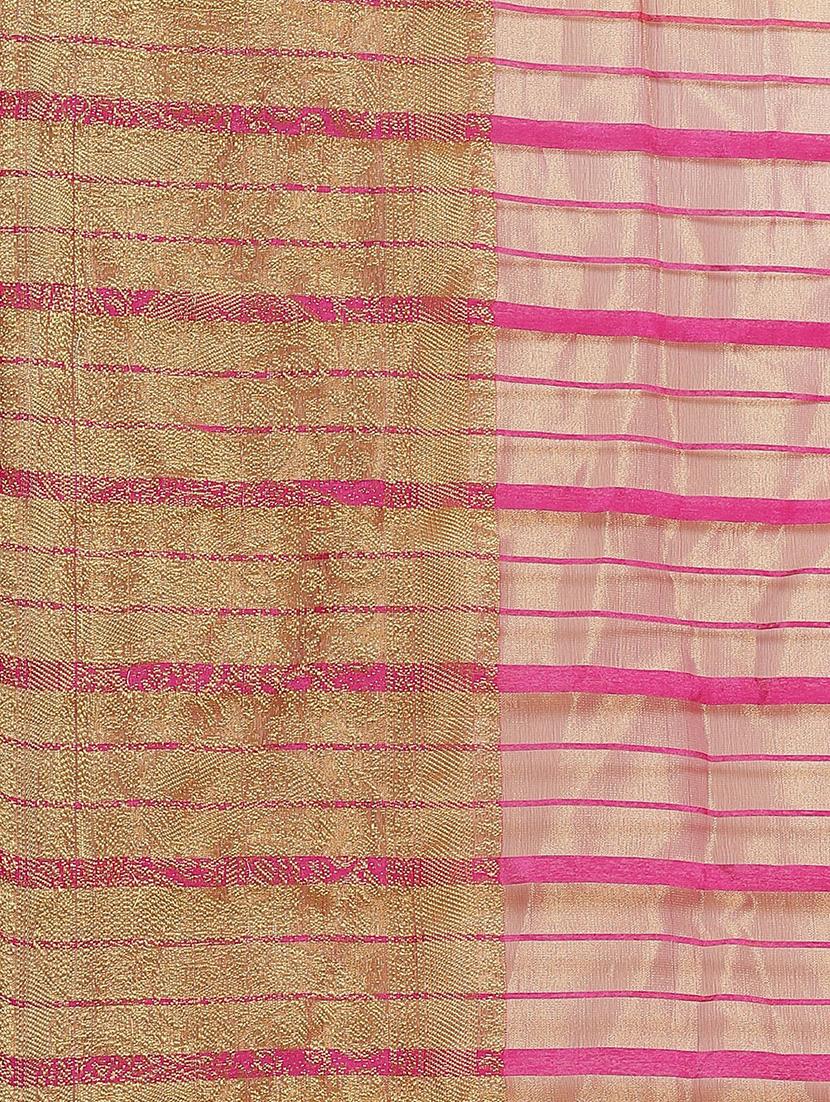 tie & dye woven saree with blouse - 17415906 - Zoom Image - 3
