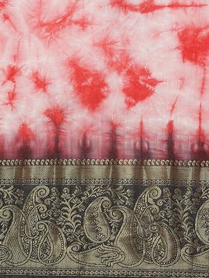 tie & dye woven saree with blouse - 17415907 - Standard Image - 4