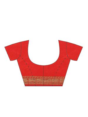 tie & dye woven saree with blouse - 17415908 - Standard Image - 5