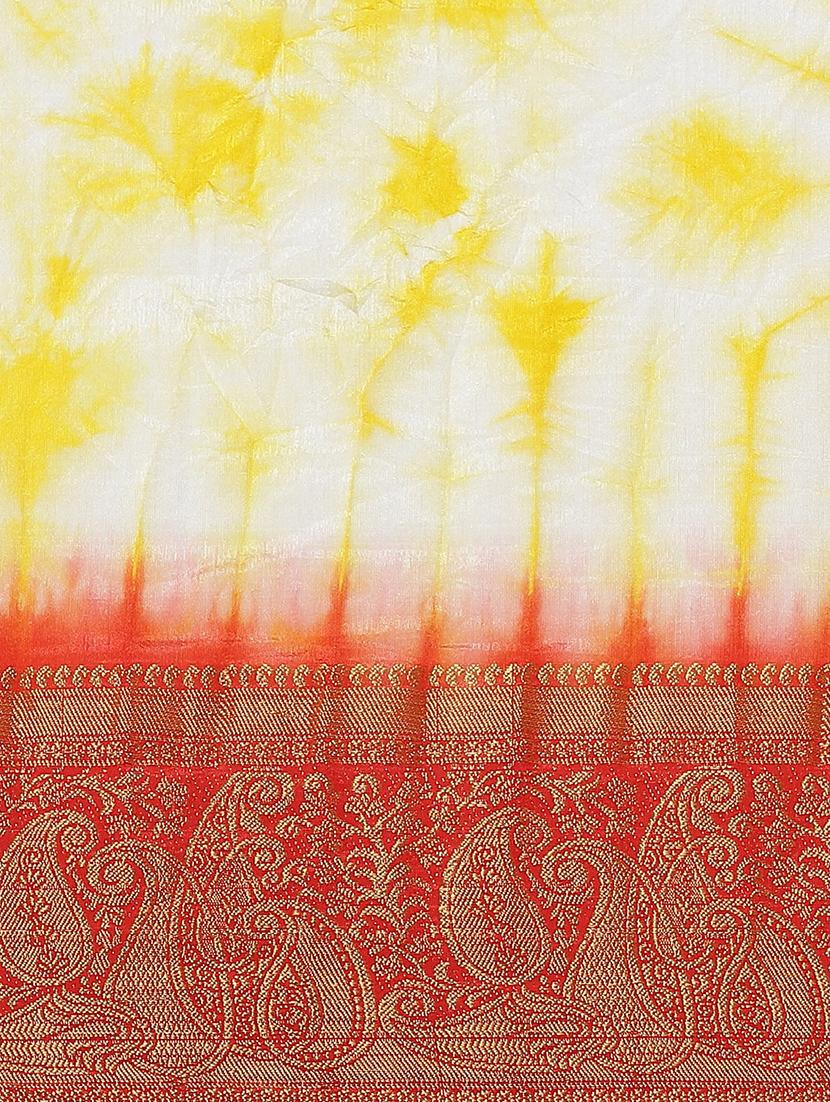 tie & dye woven saree with blouse - 17415908 - Zoom Image - 4