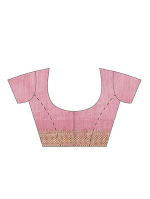 tie & dye woven saree with blouse - 17415911 - Standard Image - 5