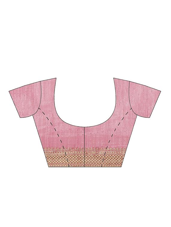 tie & dye woven saree with blouse - 17415911 - Zoom Image - 5